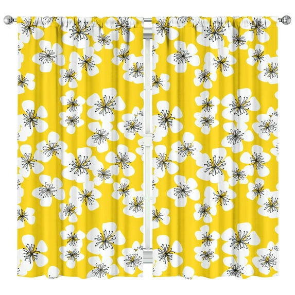 Timeless Floral Printed Drapes 42x84 Inch Rod Pocket Blackout Curtains 2 Panels for Bedroom and Relaxed Feel