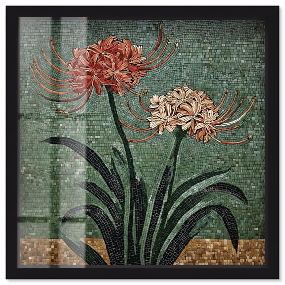 Timeless Flower I Shadowbox Print Vintage Wall Decor by Art Remedy, Black Frame, 12 x 12