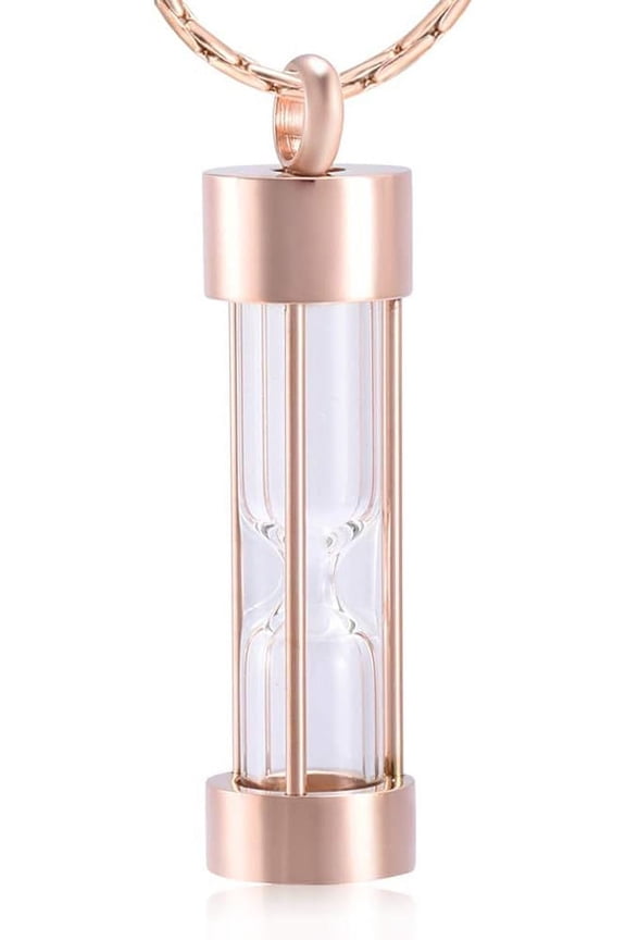 Timeless Hourglass Memorial Pendant Keepsake Jewelry for Human Pet Ashes Glass Cremation Urn Necklace for Ashes