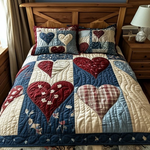 Timeless Love 3-Piece Quilted Bedding Set BTO779 - Walmart.com