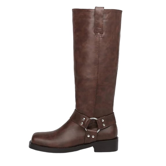 Timeless Mid Calf Boots With Adjustable Strap for Everyday Classic Style Autumn Women's Leather Heel On