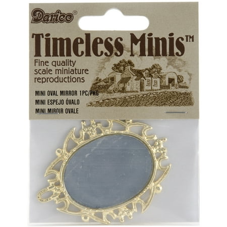 Darice Timeless Miniatures Oval Mirror - Gold