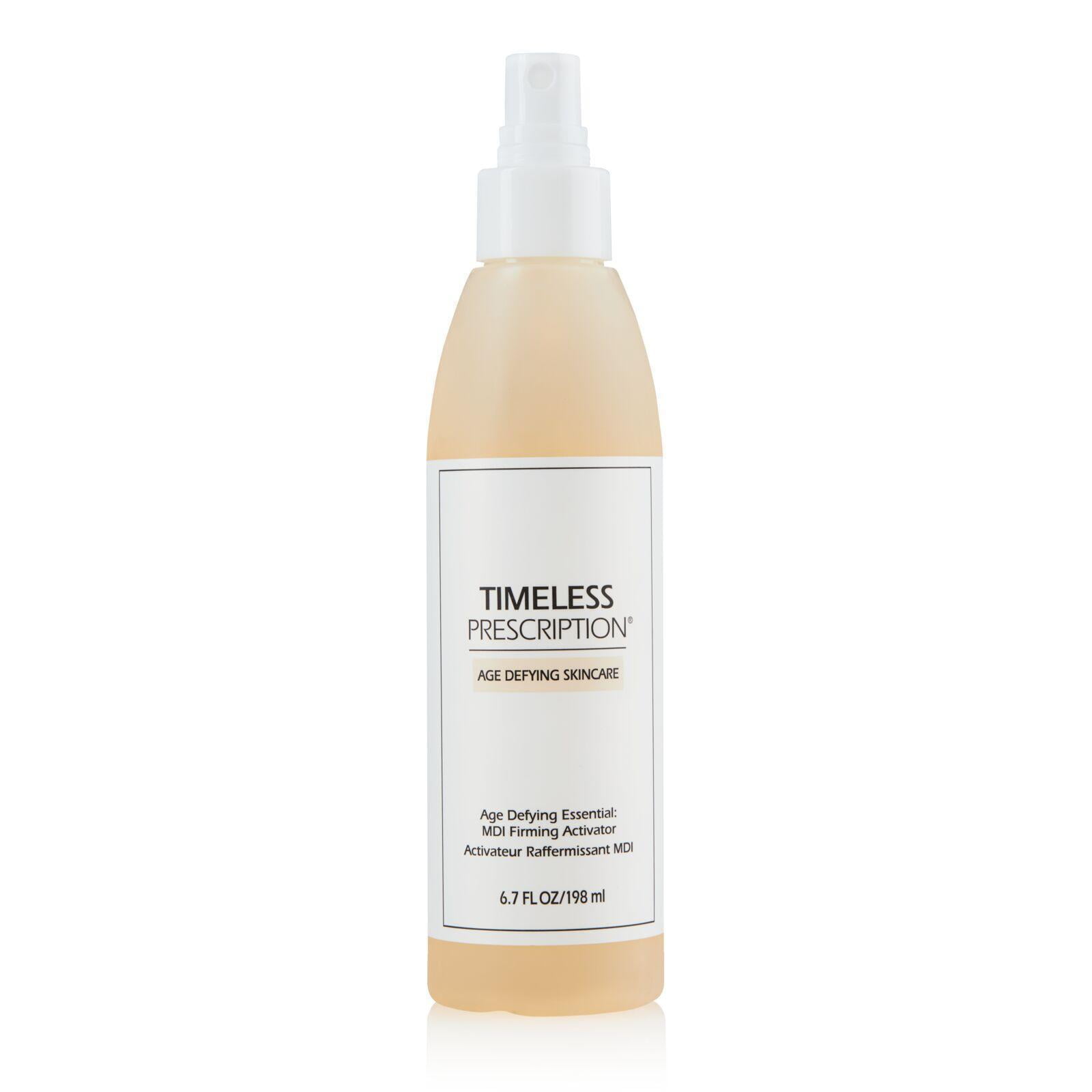 Timeless Prescription MDI Firming Activator is an anti-aging toner that enhances skin firmness, elasticity, and hydration with MDI Complex, lactic acid, and sodium hyaluronate (6.7 fl. oz.)