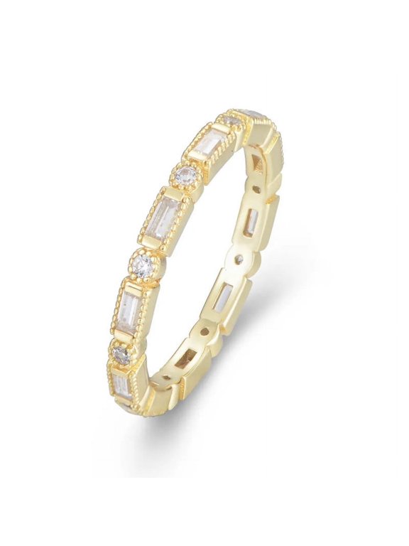 Timeless Round Cut Lab-Created Moissanite Bezel Setting Full Eternity Wedding Band Ring in 925 Sterling Silver for Women - Durable, Elegant, Hypoallergenic, Perfect Gift