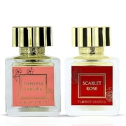 Timeless Sakura & Scarlet Rose Eau de Parfum Sprays 65ml 2.2 oz by Flower Scents Bundle