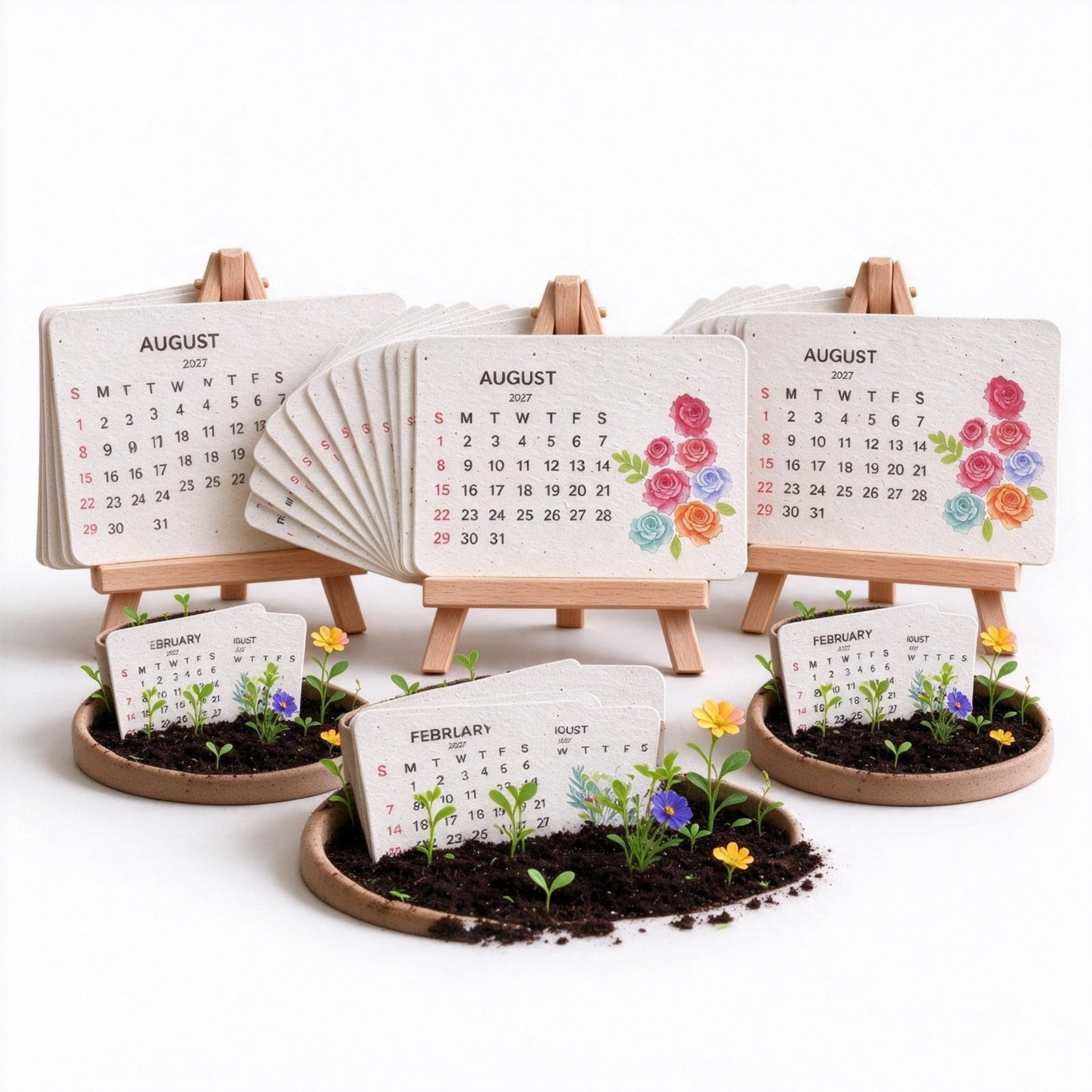 Timeless Seed Calendar,Flora Acre Seed Cards Calendar with Stand Flora ...