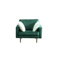thumbnail image 1 of Timeless Style: Theo Velvet Chair with Gold Legs & Faux Fur Pillows, 1 of 3