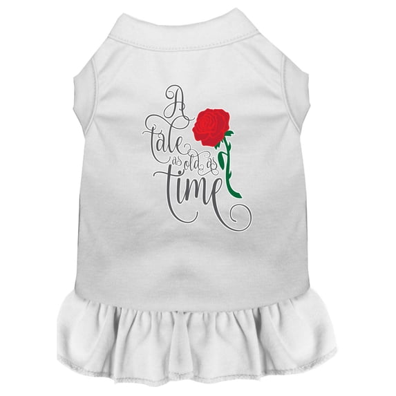 Dog Dress, Pet Dog Cat Dress Screen Printed, "Timeless Tale"