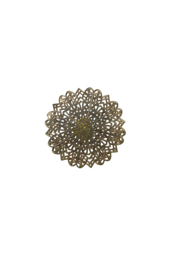 Timeless Treasure: Gold Alloy Filigree Pendant (40mm Circle)