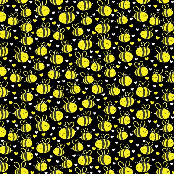 Timeless Treasures Bees in Black 100% Cotton Sold by The Yard