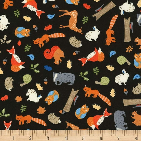 Timeless Treasures Camp Bear Tossed Forest Animals Quilt 100% Cotton Fabric sold By The Yard