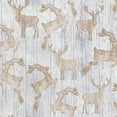 thumbnail image 1 of Timeless Treasures Christmas Wooden Deer Silhouettes Blue 100% Cotton Fabric sold by the yard, 1 of 1