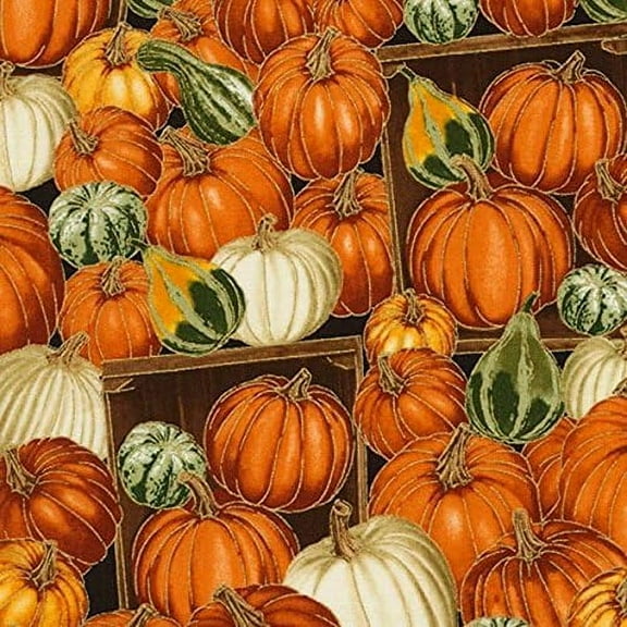 Timeless Treasures Fabrics Harvest Holiday 2017 Pumpkin Pumpkins & Gourds 100% Cotton Fabric sold by the yard