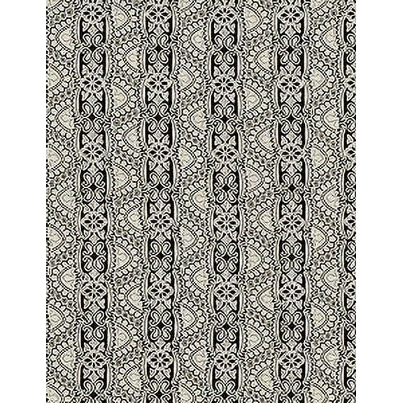 Timeless Treasures Fashion Sense Lace (not actual lace!!) Stripe 100% Cotton Fabric Sold by The Yard