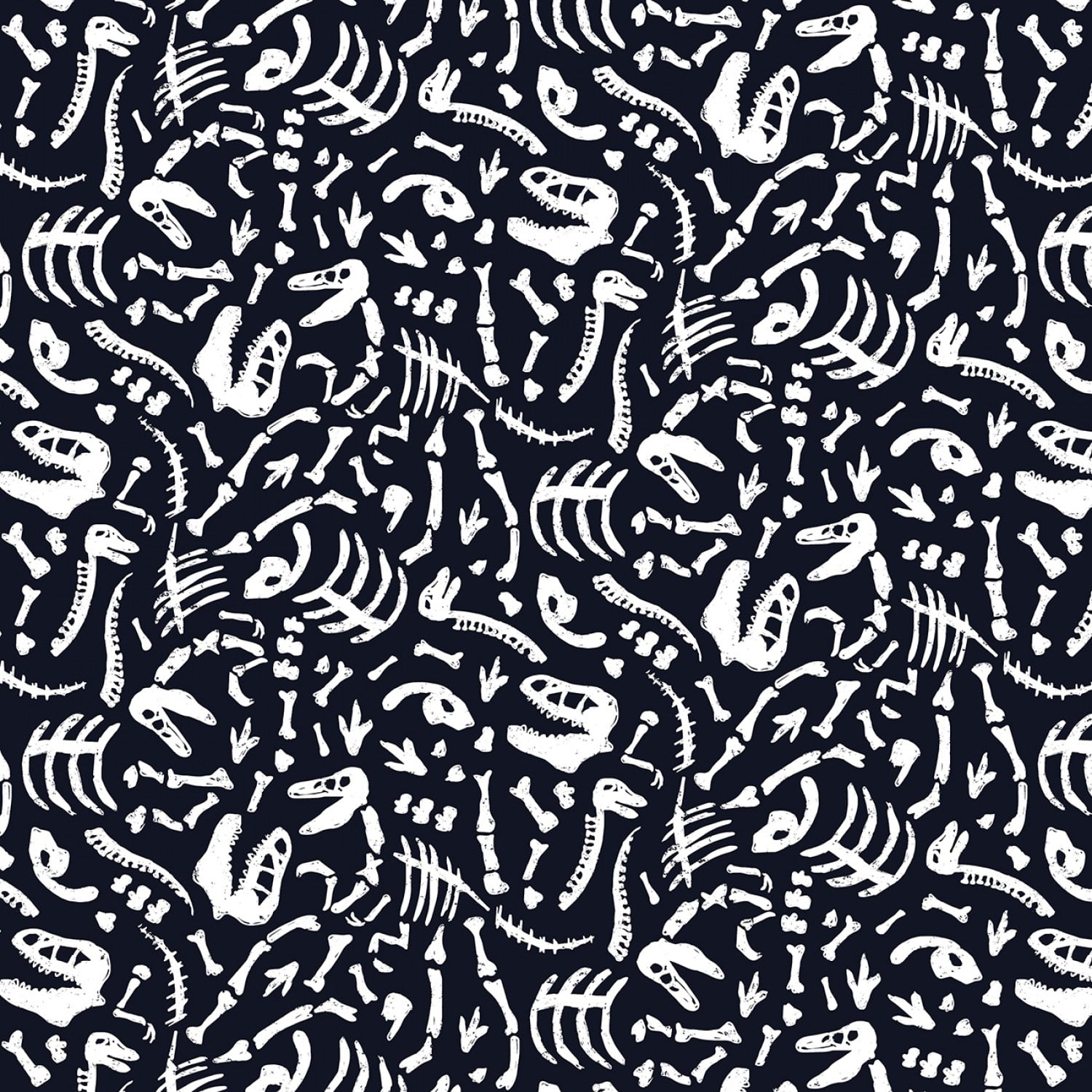 Timeless Treasures Glow in The Dark Dinosaur Bones 100% Cotton Fabric ...