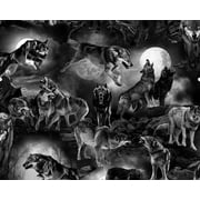 Timeless Treasures Halloween Wicked Demon Wolves Tonal 100% Cotton Fabric Price per Yard
