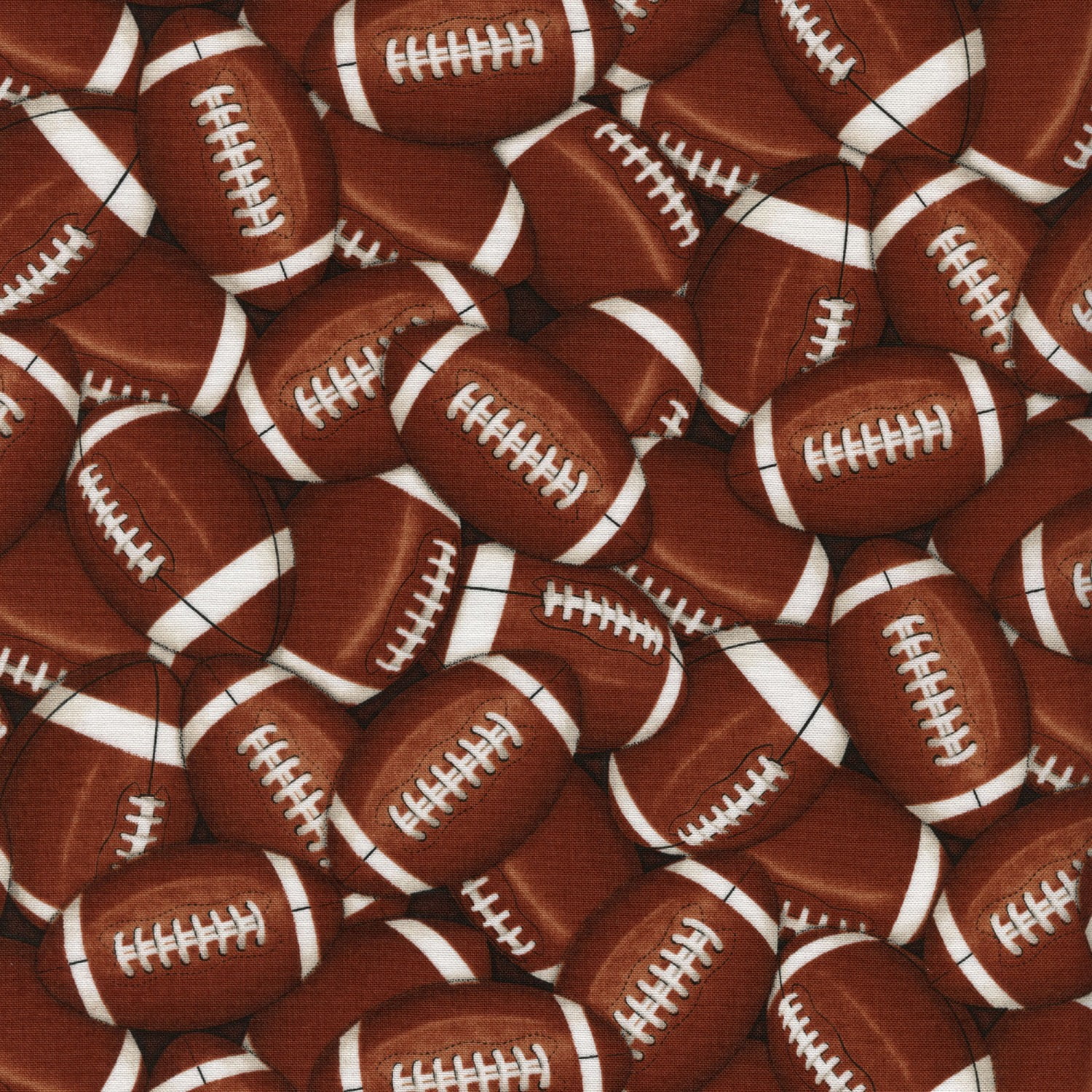 Timeless Treasures Packed Football Brown 100% Cotton Fabric by The Yard