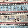thumbnail image 1 of Timeless Treasures Row Needle Little Music Help Stripe Cream 100% Cotton Fabric sold by the yard, 1 of 1