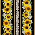 thumbnail image 1 of Timeless Treasures Sunflowers and Butterflies Stripes on Black 100% Cotton Fabric sold by the yard, 1 of 1