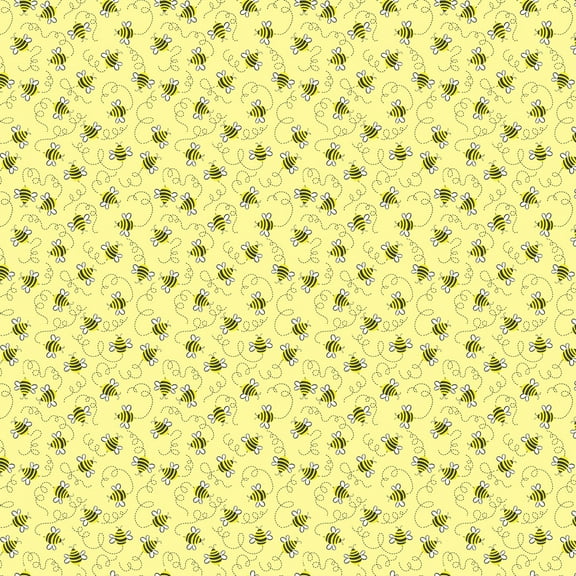 Timeless Treasures Swirling Bees Yellow 100% Cotton Fabric by The Yard