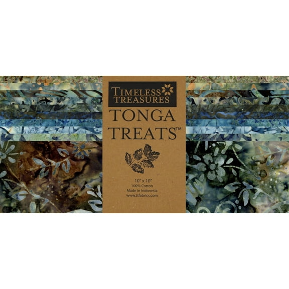Timeless Treasures Tonga Treats 10 x 10 Inch 100% Cotton Batik Pattern Sewing & Craft Fabric Pre-cut, Assorted Colors
