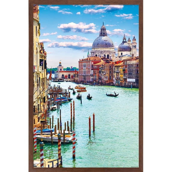 Timeless Visions - Canals of Venice Wall Poster, 14.725" x 22.375", Framed