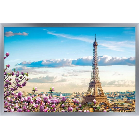 Timeless Visions - Eiffel Tower Wall Poster, 14.725" x 22.375", Framed