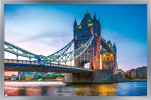 Timeless Visions - Tower Bridge Wall Poster, 14.725" x 22.375", Framed