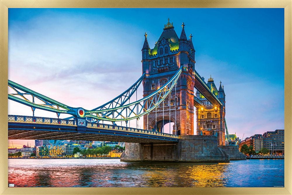 Timeless Visions - Tower Bridge Wall Poster, 22.375" x 34", Framed
