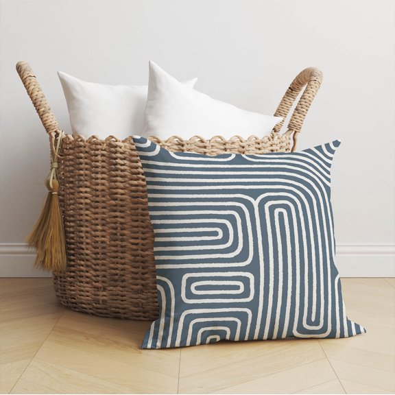 Timeless Walk Blue Throw Pillow