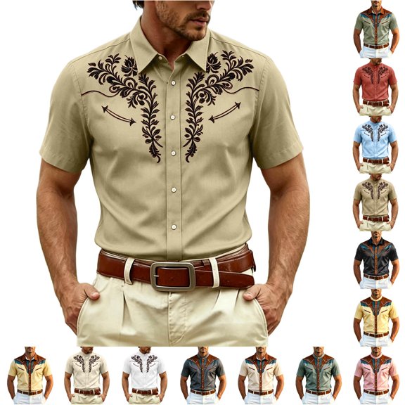 Timeless Western Button Down Long Sleeve Shirt For With Classic Collar And Fit, Khaki-a, S