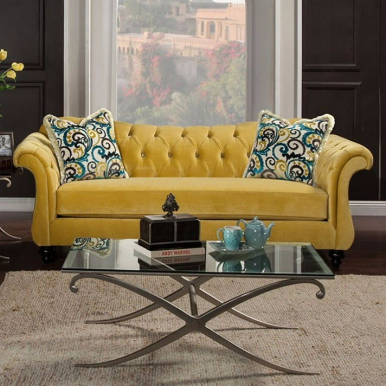 Pillows for yellow hot sale sofa