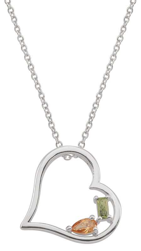 Timeless Open Heart Personalized Necklace in Sterling Silver by Jewlster