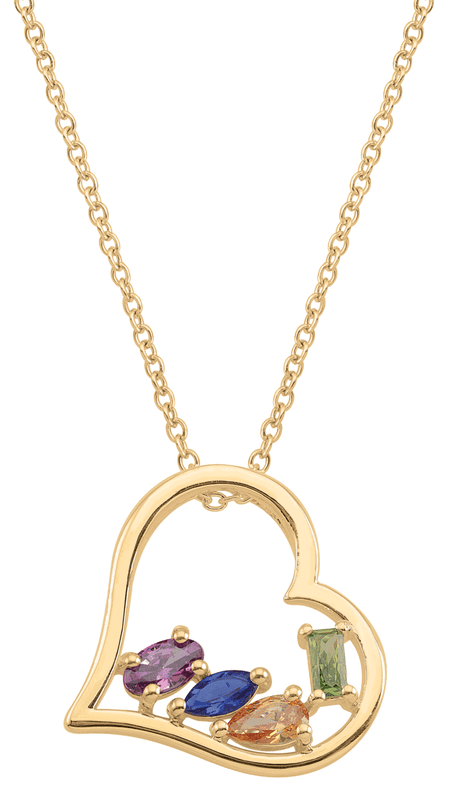 Timeless Open Heart Personalized Necklace by Jewlster in 14k Gold