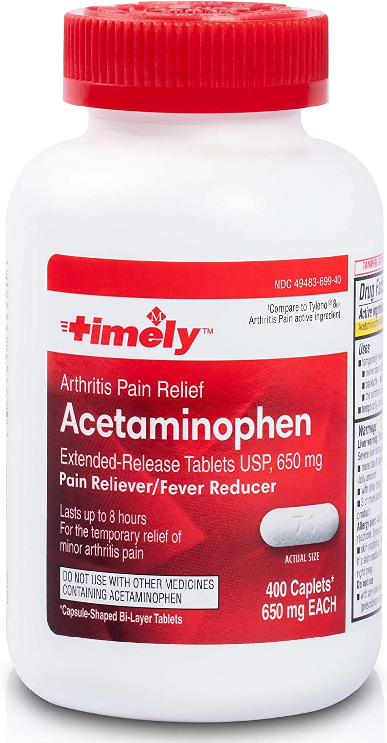 Timely Extended Release Pain Relief Acetaminophen 650 MG Tablet 400