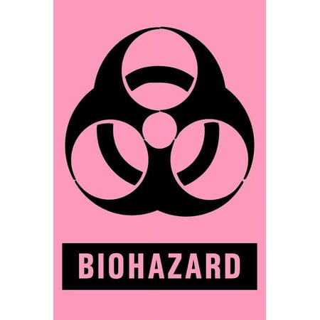 Timemed Pre-Printed Label, Warning Label Biohazard Fluorescent Red 3 X 2 Inch, BH-405 - Roll of 500
