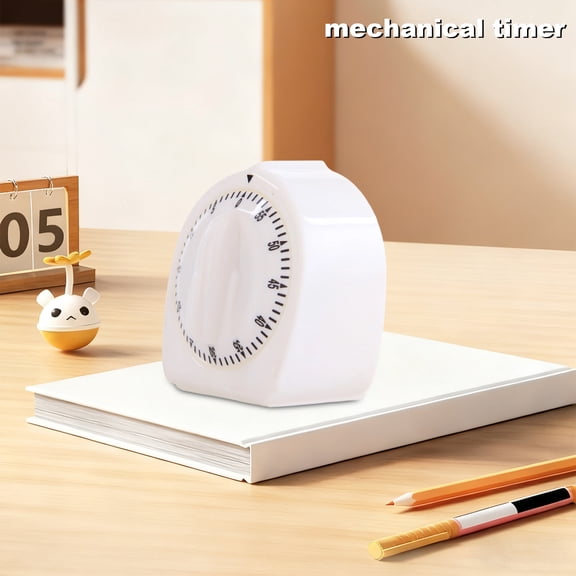 Timer 60-Minute Mechanical Manual Wind-Up Countdown Kitchen Alarm Clock,Battery-Free Loud Chime for Cooking Baking Study Workout,Heat Resistant