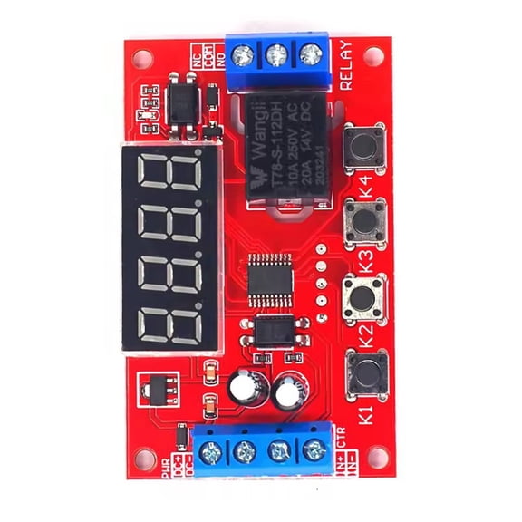 Timer Delay Relays Module Programmable Cycle Timing Controller LED Display Intelligent Home Device DC5V/12V/24V Power