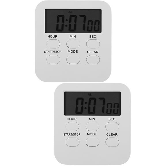 FENGGUIQU Digital Kitchen Timer for Cooking and Classroom Use 2Pcs White