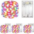 thumbnail image 1 of with Timer Function Battery Operated Dewdrop Led Lights,Mini Fairy Lights for Home Parties Christmas/Halloween Holiday Decoration,6 Hours on/18 Hours Off,30 LEDs,10 Feet (Multi Color, 4), 1 of 10