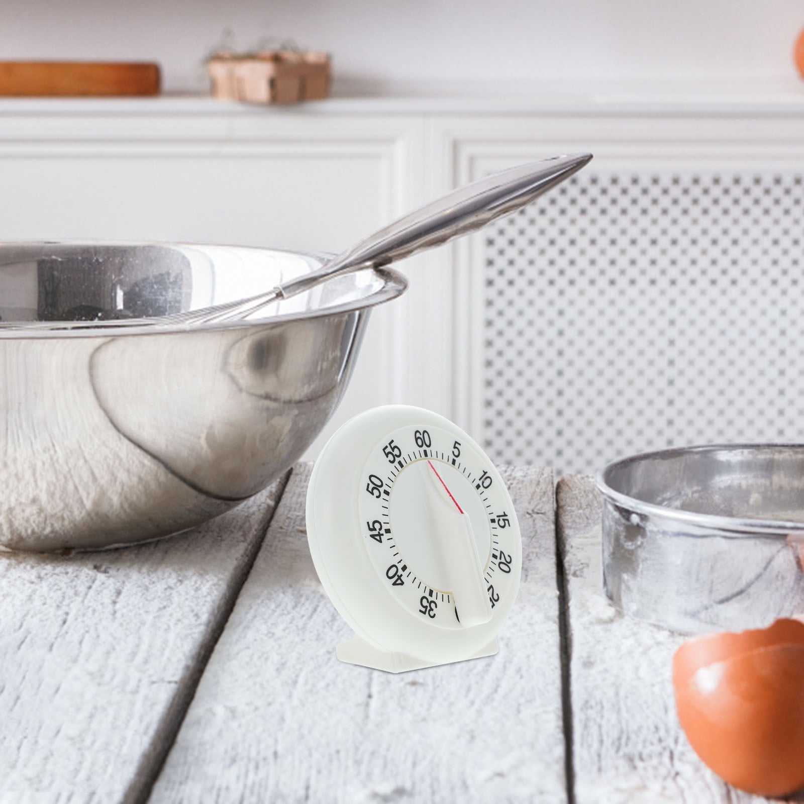 White Kitchen Timer Hair Scrunchies with Stopwatch Function for Cooking ...