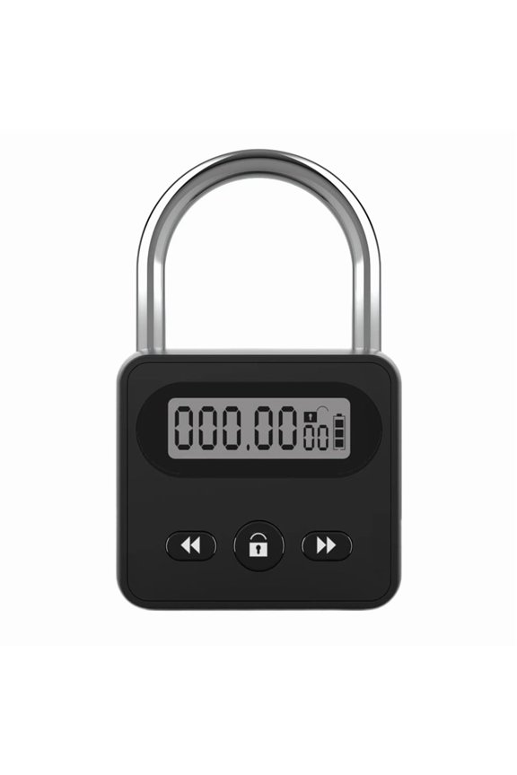 Timer Padlock LCD Display Backlight 999 Hours Max Timing Super Long Standby Anti-Addiction Electronic Backpack Lock A