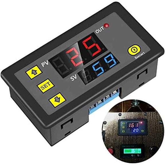 Timer Relay, Icstation DC 12V Time Delay 10A Module Programmable Digital Cycle ON-Off Control 0-999s/min/h LED Dplay Relay for Light Water Pump Engine