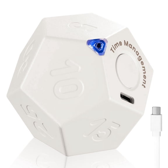 Timer Rotate Dodecagon - Rechargeable Sound Vibrate Light Alarm Flip 1 3 5 10 15 20 25 30 45 60 90 Countdown