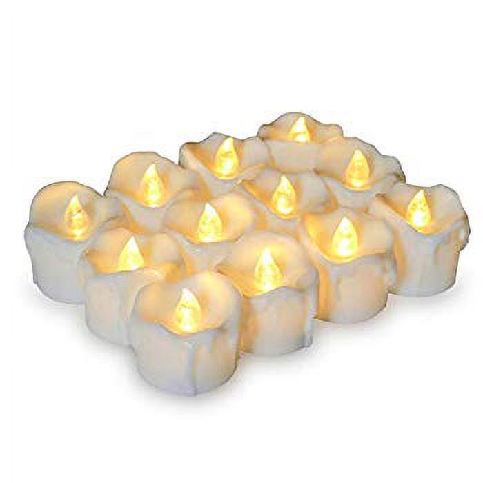 Timer Tea Light Candles Bulk, Set of 12 Warm White Electric Tealight