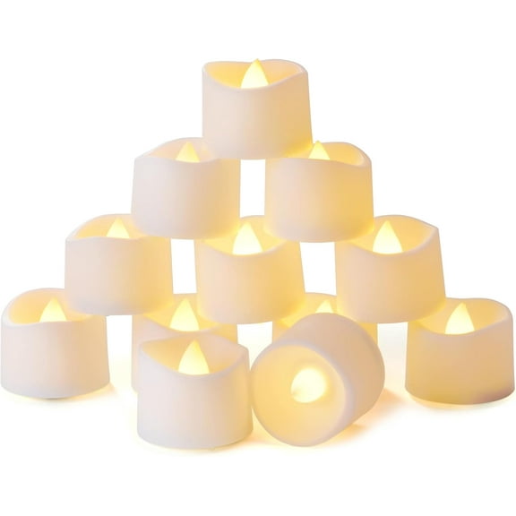 Timer Tea Lights Candles Battery Operated, 6H Timer Built-in, Auto On Daily, Flameless LED Tealight Votives for Table Centerpieces, Lantern, Holiday Decor, Warm Lamp, No Remote, 12-Pack