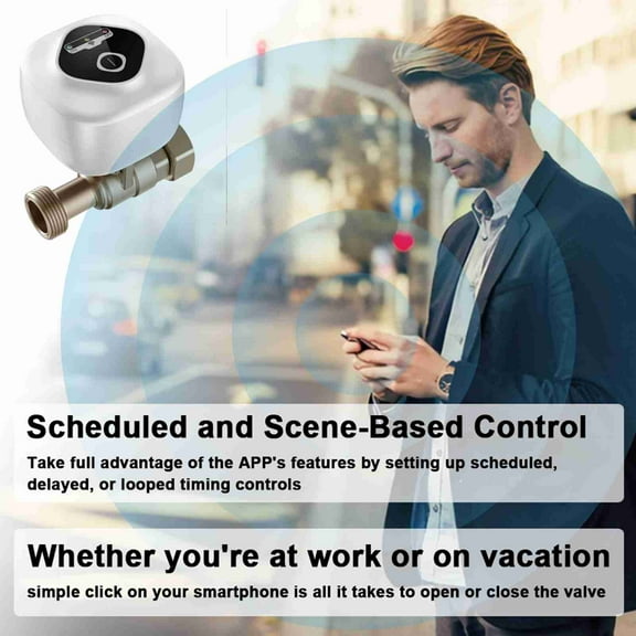 Timer WiFi Intelligent Ball Valve Automatic Water Shut-off Valve Support APP Control/3 Timing Modes/Water And Gas Leakage Alarm Compatible With Assistant For Home