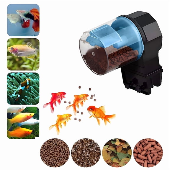 Timed automatic fish tank feeder - suitable for various fish, aquarium vacation automatic feeding (No battery)