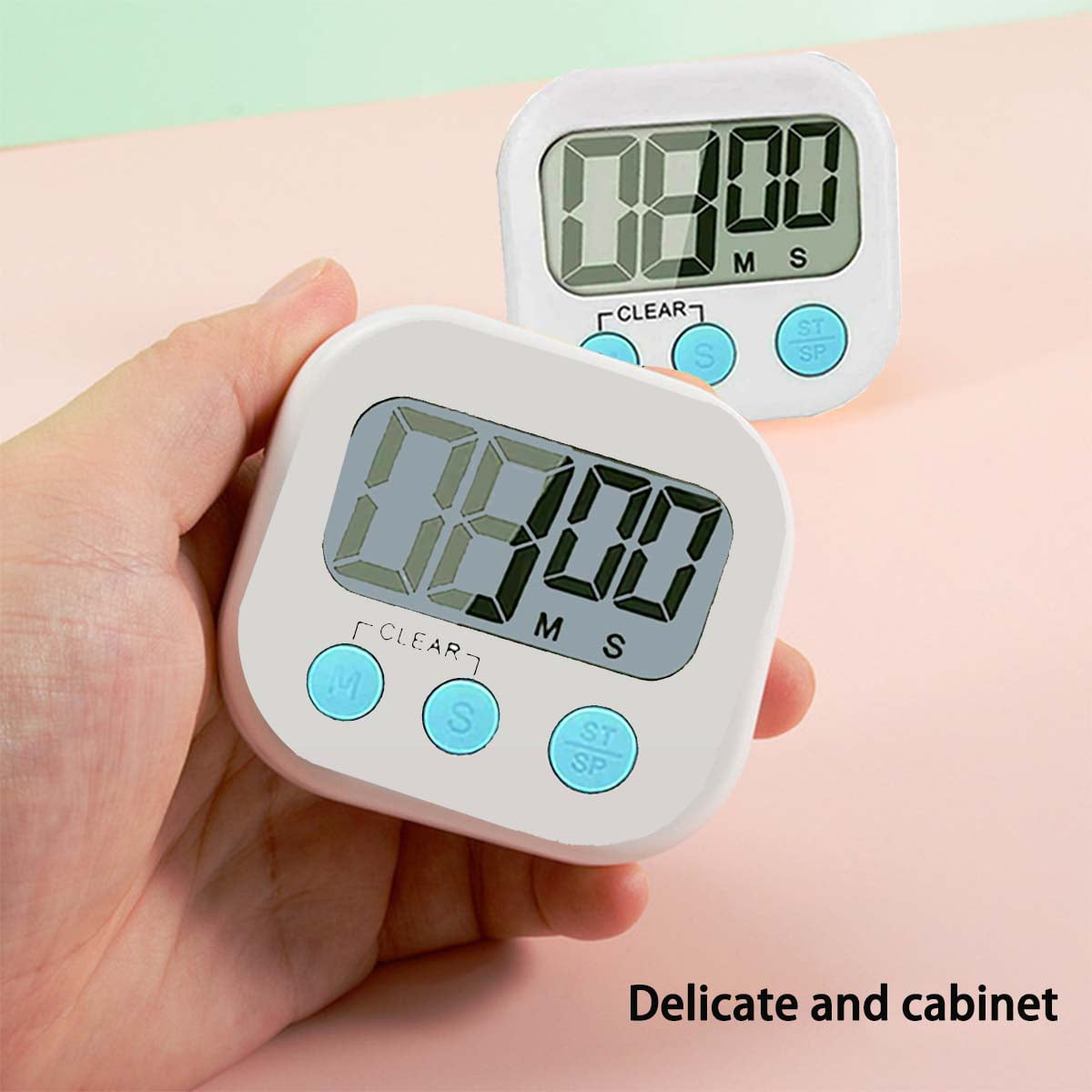 XREXS Digital Kitchen Timer Magnetic Countdown Up Cooking Timer Clock with  Magnet Back and Clip, Loud Alarm, Large Display Minutes and Seconds  Directly Input-White (2 Battery Included) (DC-12) 