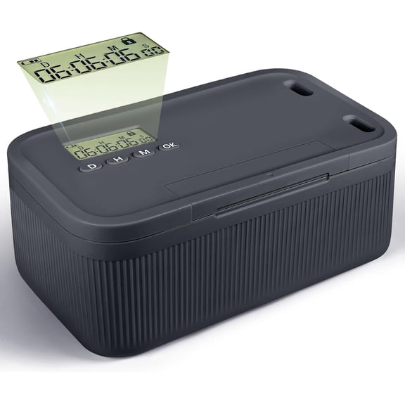 Timer lock box, timer phone lock box, pull out snacks, video games and cravings from your phone, 2-in-1 quick lock or timer lock mode - up to 30 days, productive and focused phone jail box for safety